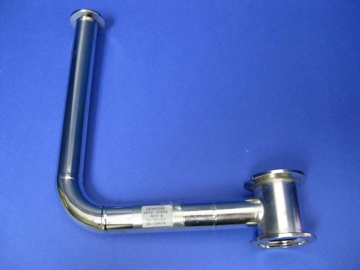 SS Vacuum Pipe, 90° Elbow w/ Tee, NW25 x NW40 x NW40, AMAT 0050-31694, New