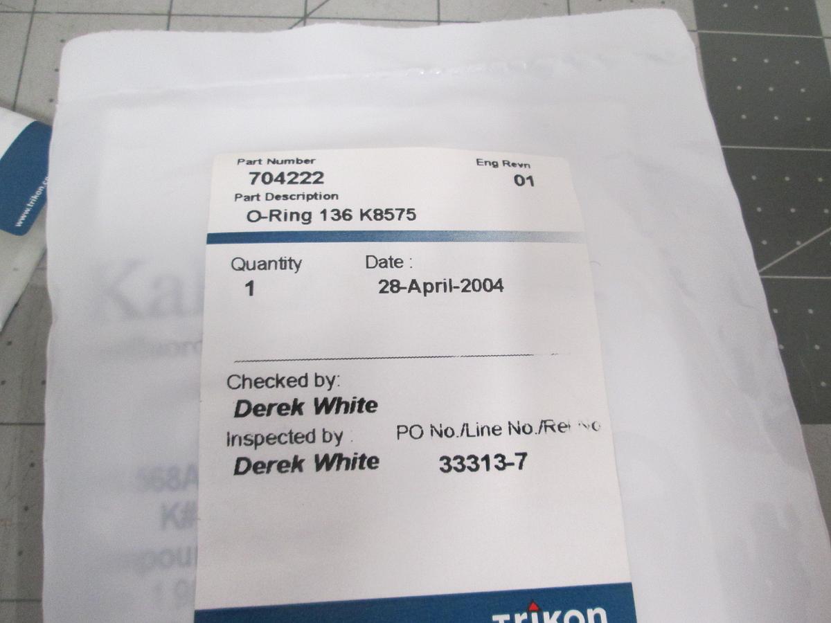 Lot of 3, Trikon, 704222, O-Ring 136, k8575, Kalrez Semiconductor Equipment NOS