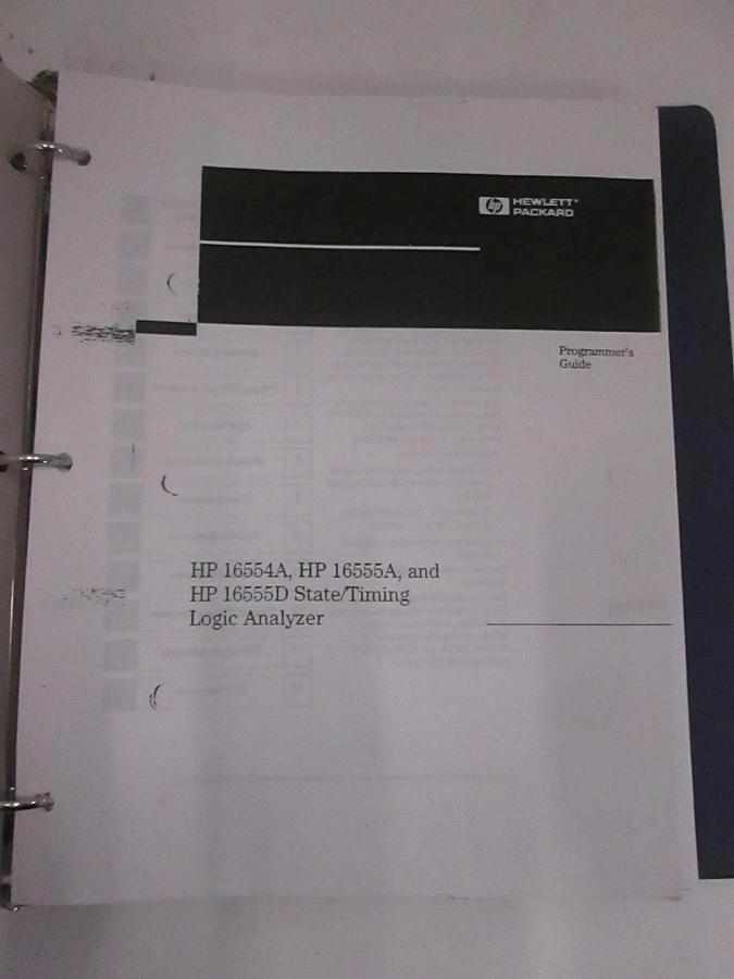 Used HP 16554A, 16555A and 16555D State/Timing Logic Analyzer Program Guide, Used