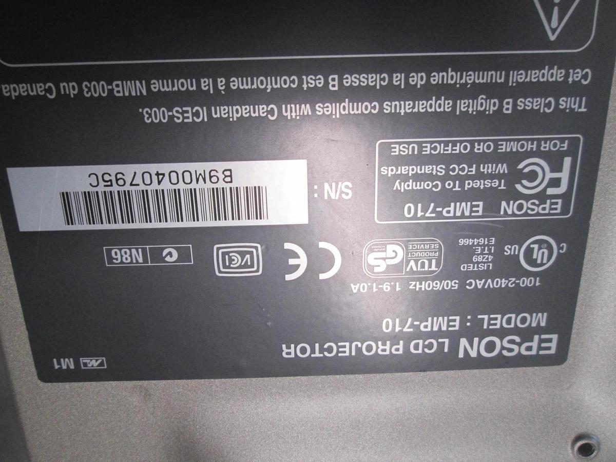 Used Epson, Model EMP-710, LCD projector 100-240v, Used