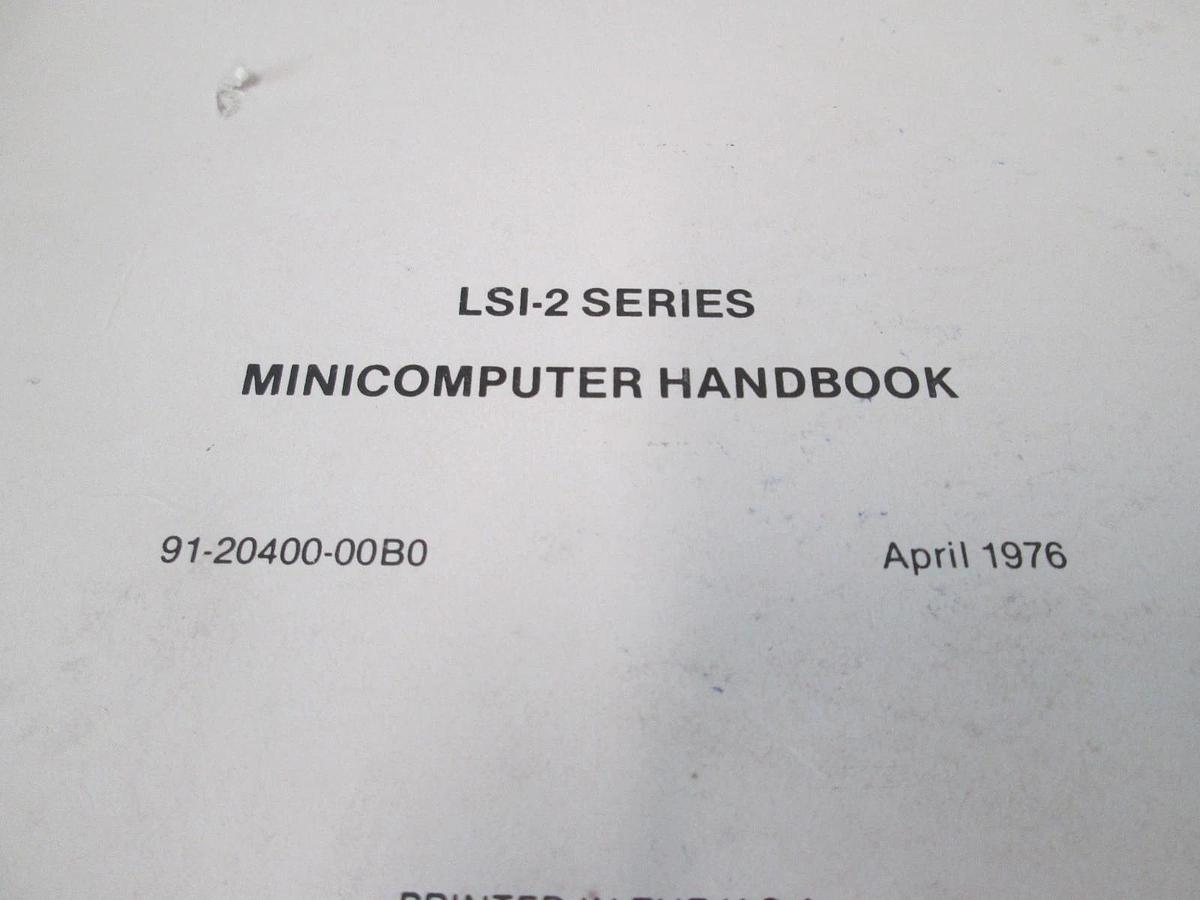 Used Computer Automation, LSI-2 Series, Minicomputer Handbook, 91-20400-00B0, Used