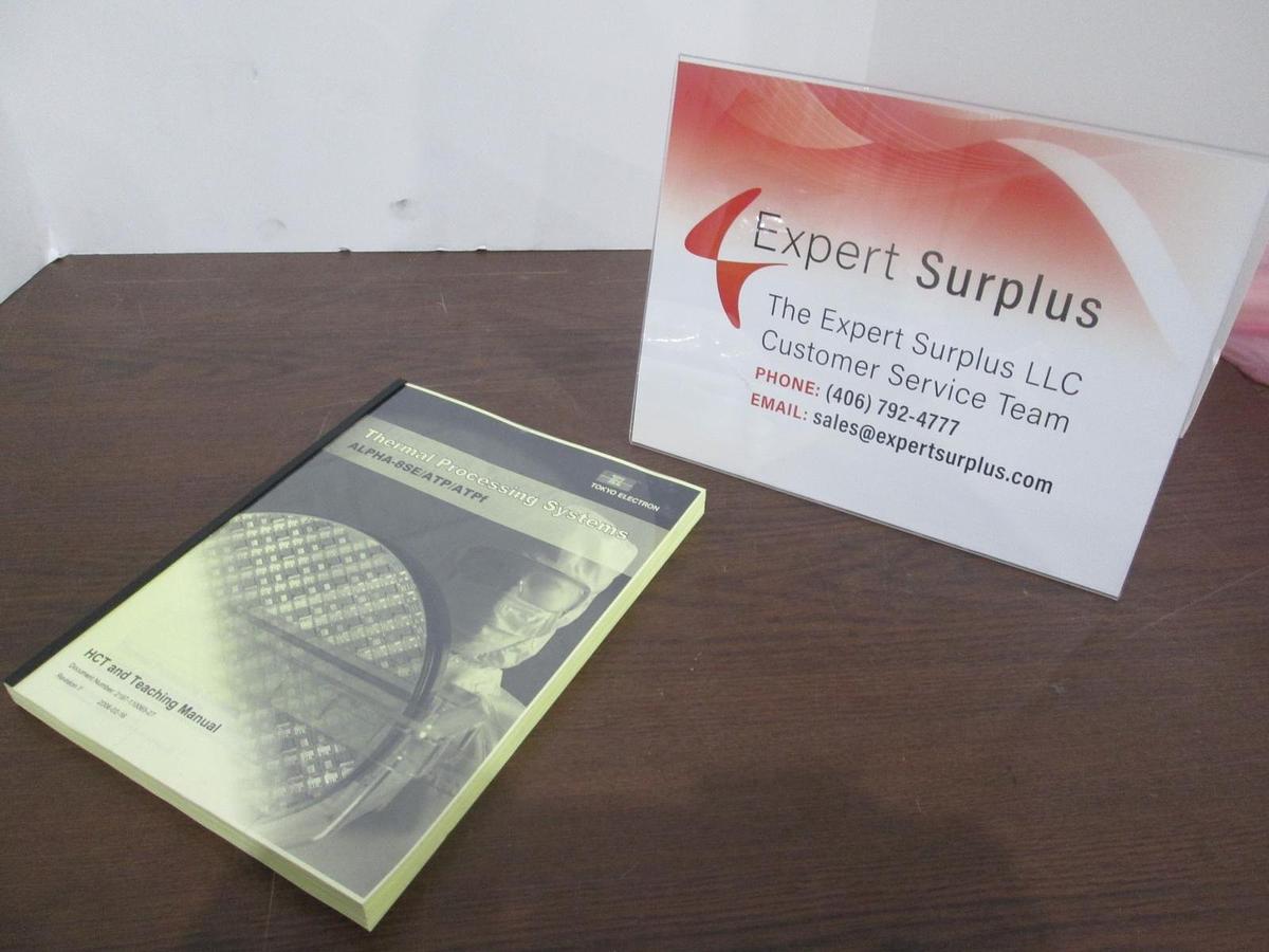 Used TEL Tokyo Electron, ALPHA-8SE/ATP/ATPf, HCT and Teaching Manual Rev 6, New