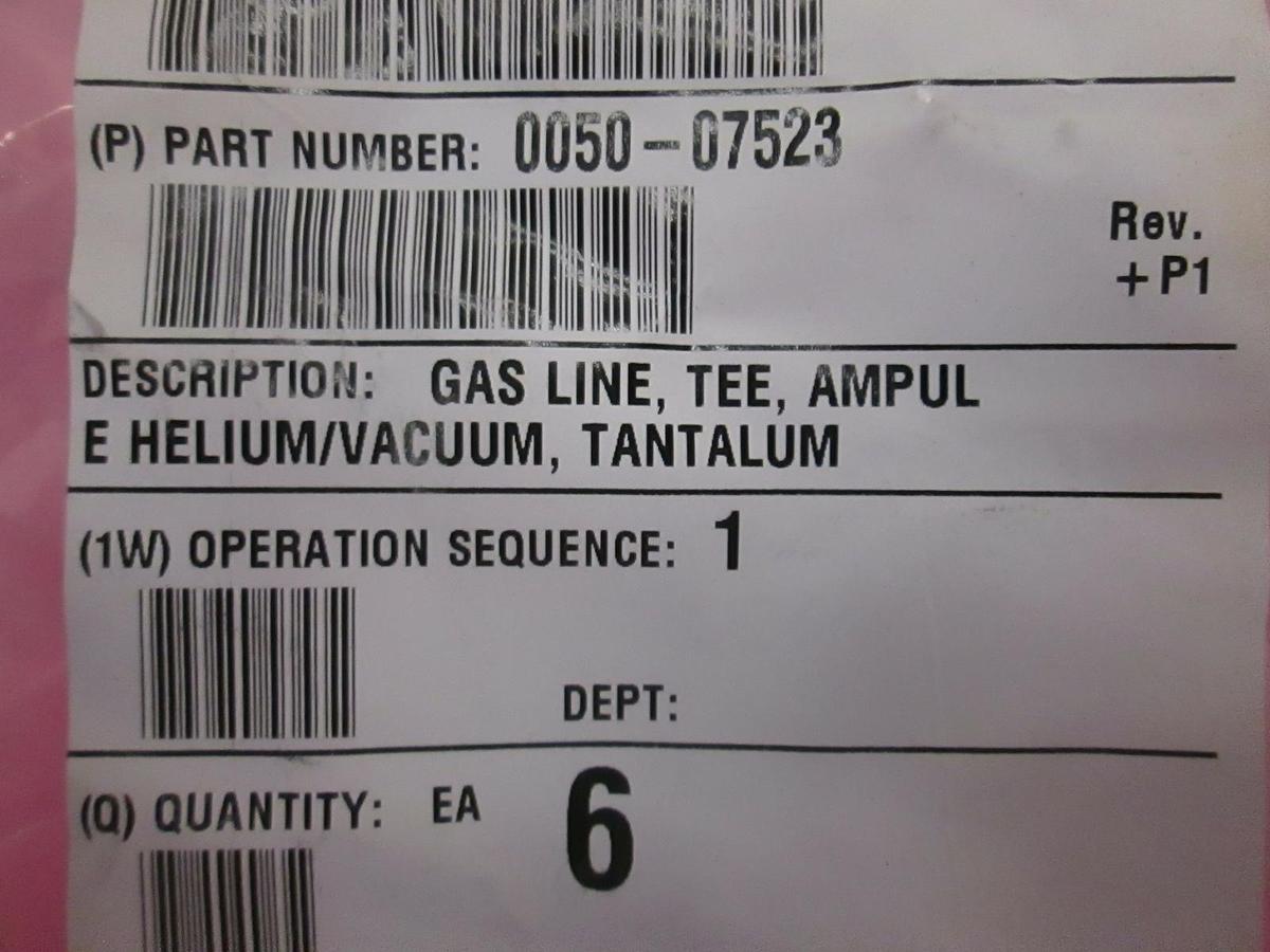 AMAT, Gas Line, Tee, Ampule Helium/Vacuum, Tantalum, 0050-07523, New