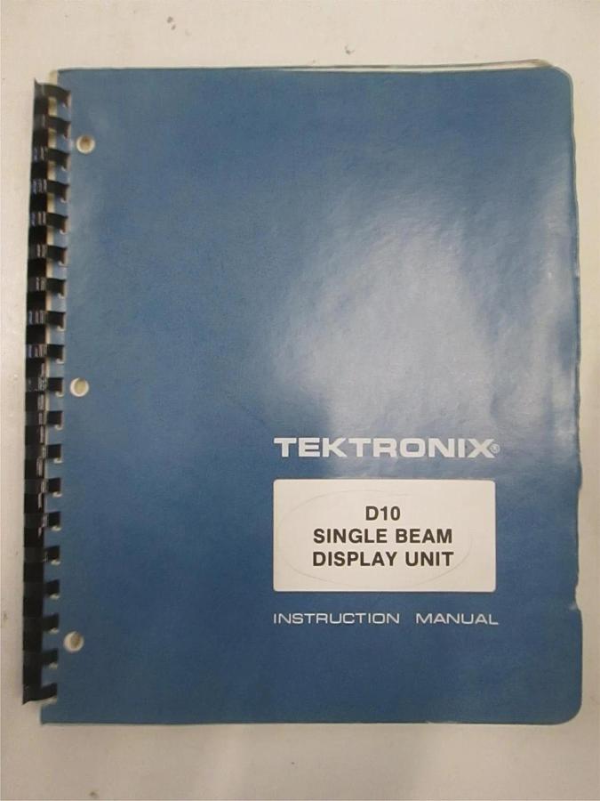 Used Tektronix D10 Single Beam Display Unit Instruction Manual, Used