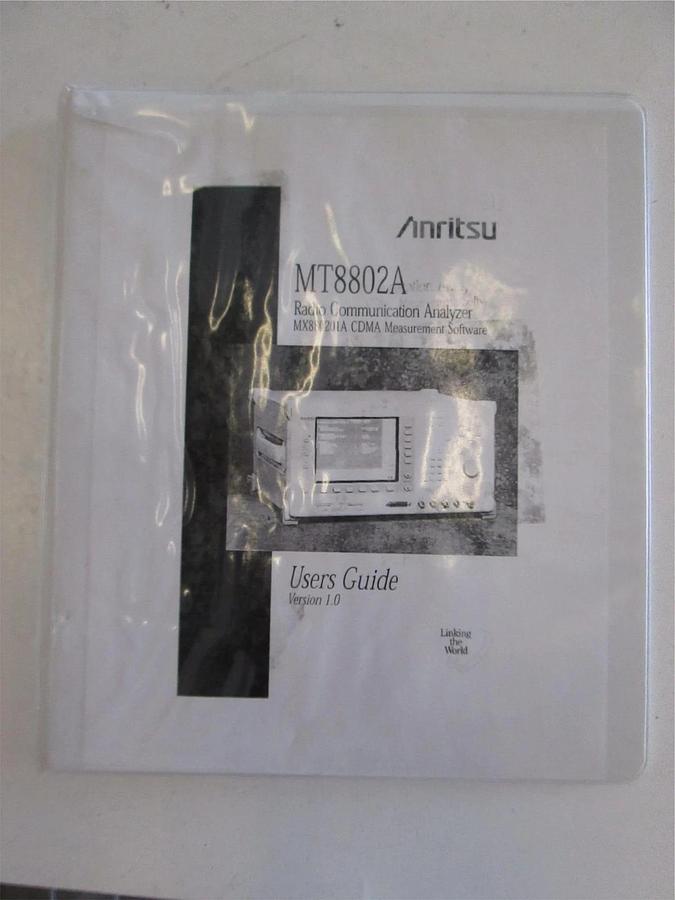 Used Anritsu MT8802A Radio Communication Analyzer User's Guide, Used