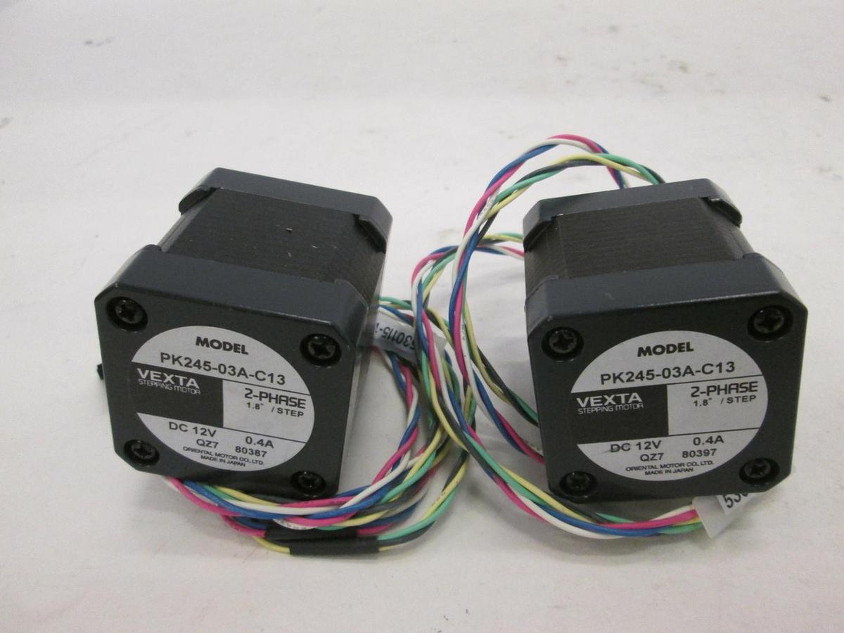 Used Vexta, 2 Phase Stepping Motor, PK245-03A-C13, Used, Lot of 2