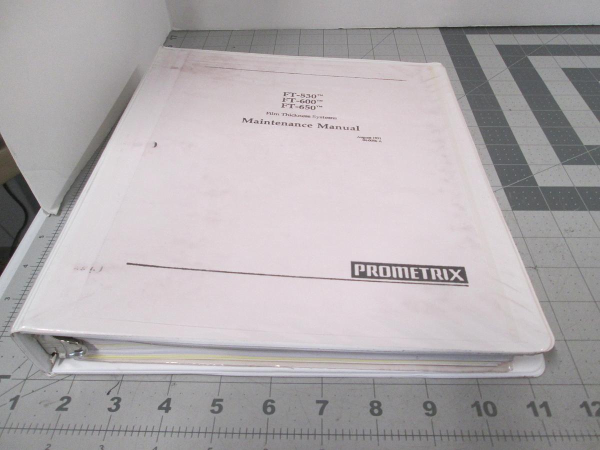 Used Tencore, Prometrix, FT-530/600/650 Film Thickness Systems, Maintenance Manual, 04-0056,Used