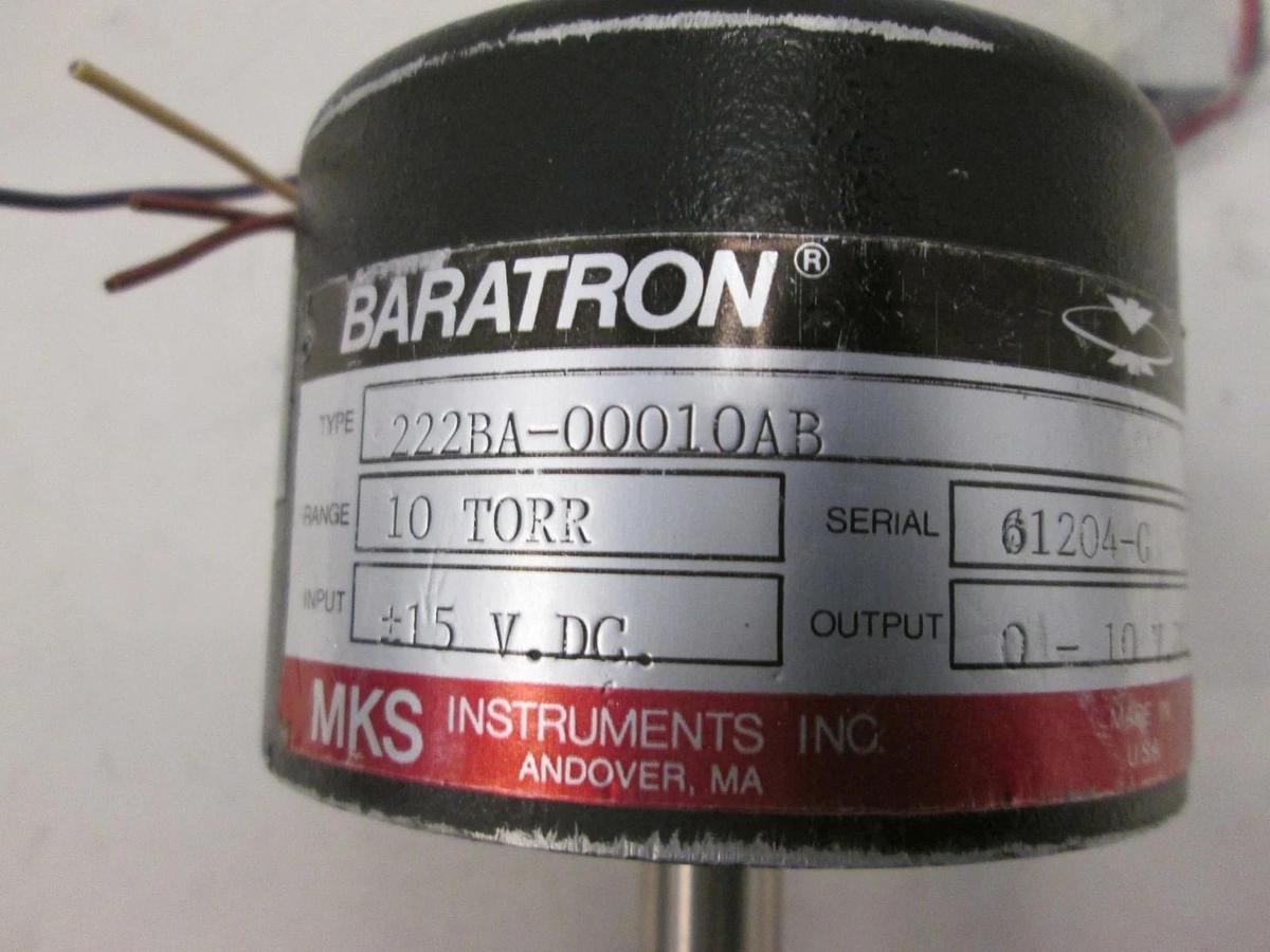 Used MKS, Baratron 10 Torr Pressure Transducer, 222BA-00010AB, Used
