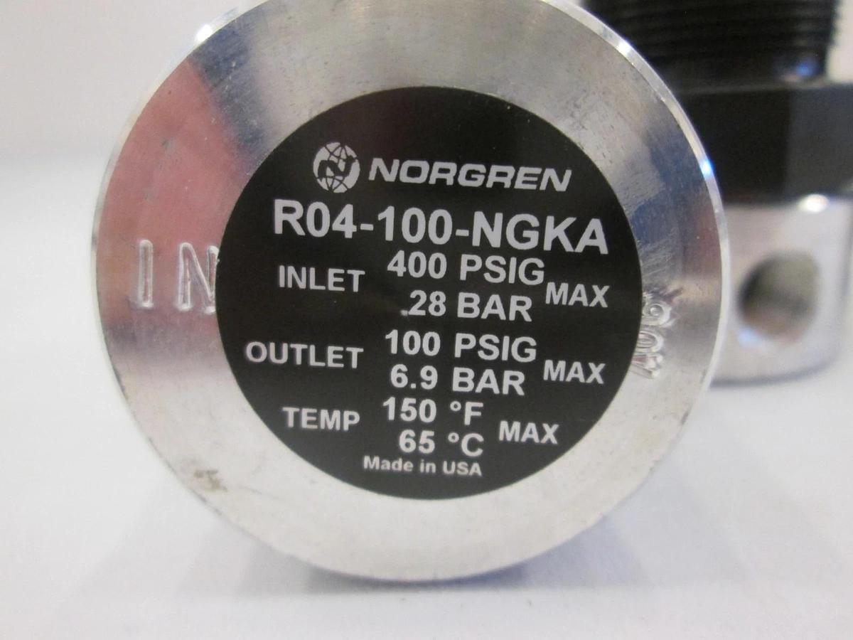 Used Norgren, R04-100-NGKA, Pressure Regulator, 300 PSIG, Used, Lot of 3