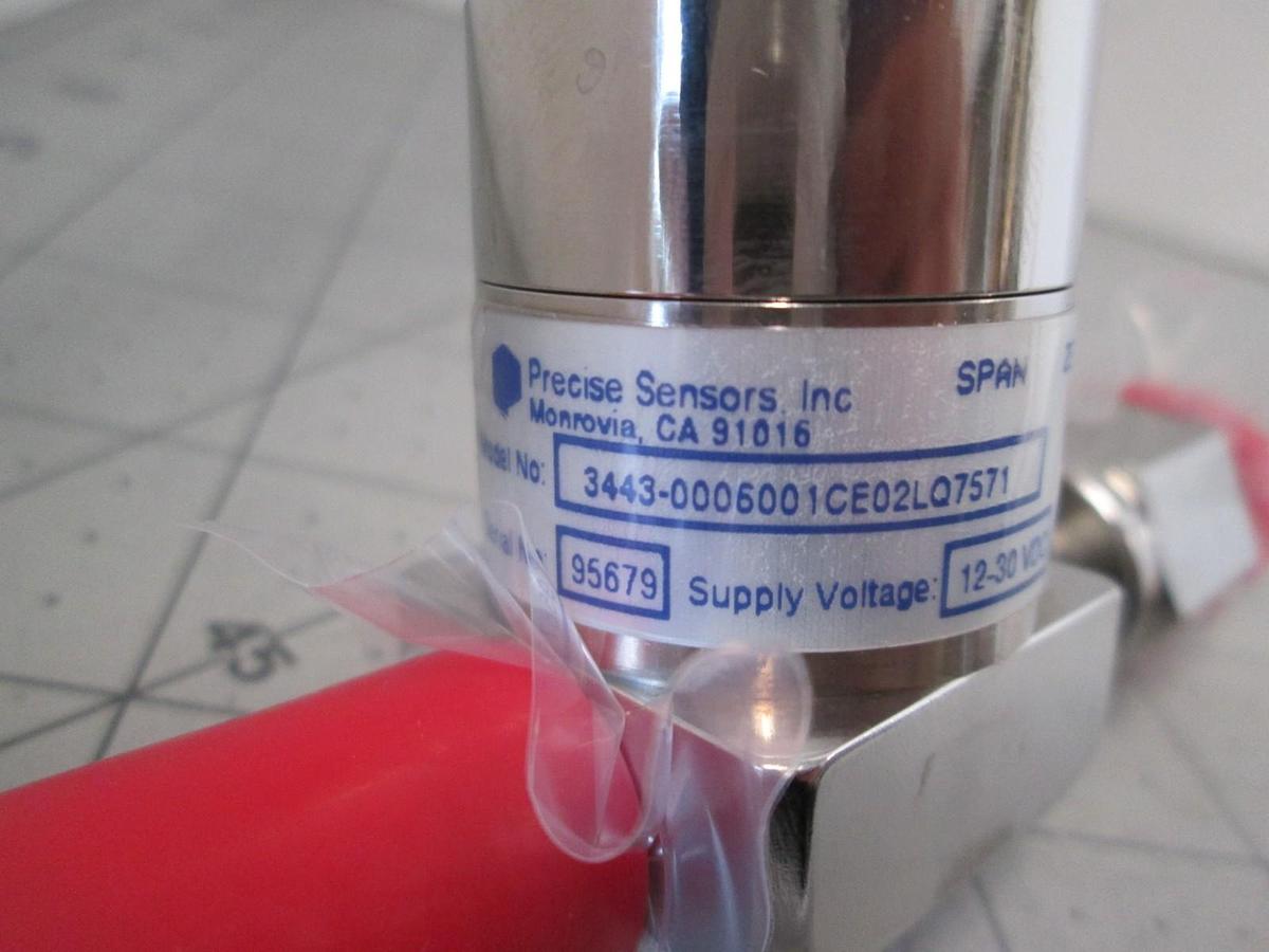 Precise Sensors, 3443-0006001CE02LQ7571, Pressure Transducer, 12-30 VDC, New