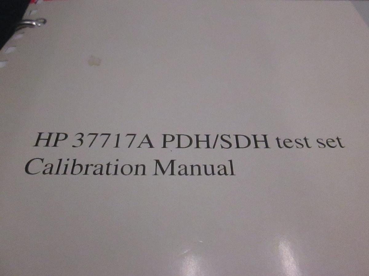 Used HP 37717A PDH/SDH Test Set Calibration Manual, Used