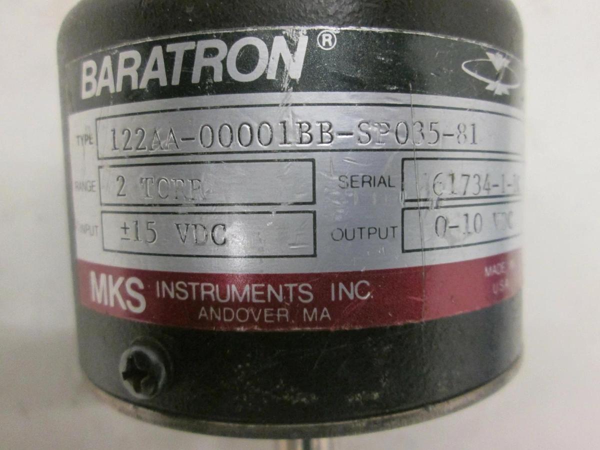 Used Baratron, 122AA-00001BB-SP035-81, 2 Torr Pressure Transducer, Used