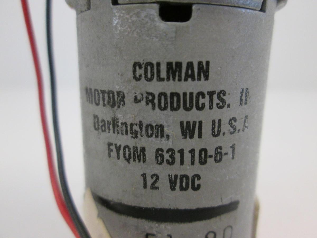 Used Colman Motor Products, FYQM 63110-6-1, 12 VDC Motor, Used