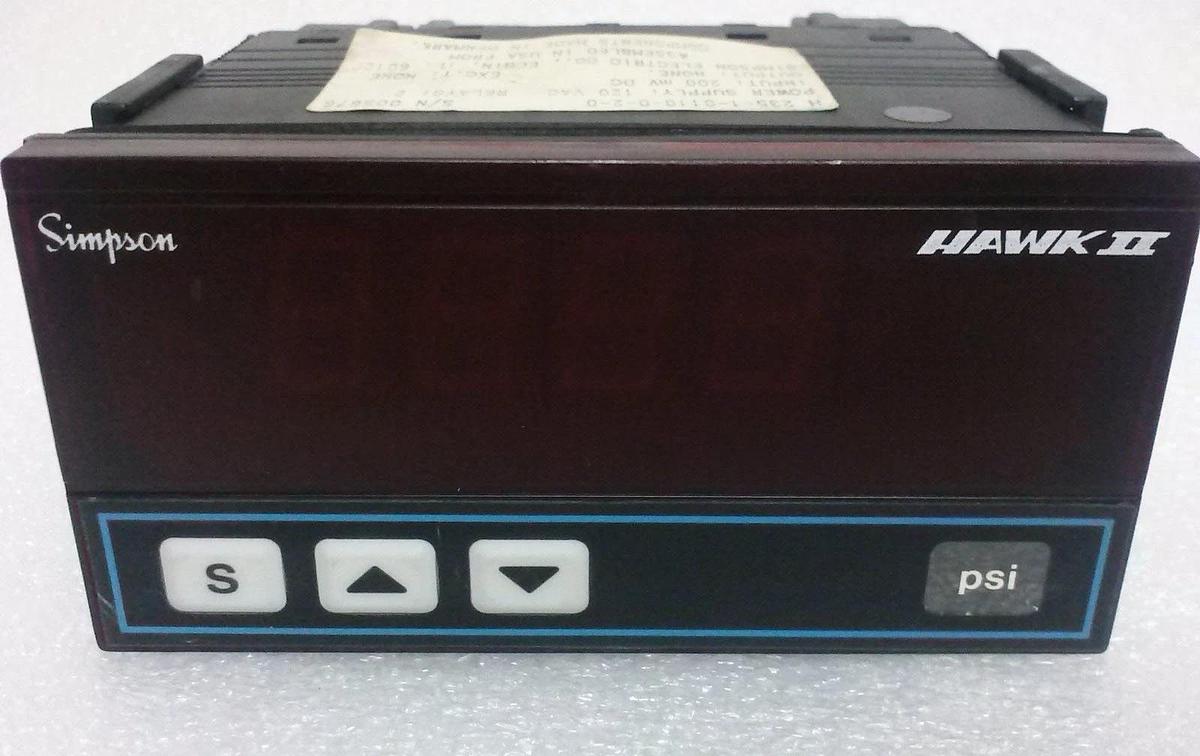 Used Simpson Hawk II, H 235-1-0110-0-2-0, Digital Panel Meter, DC Voltage, Used