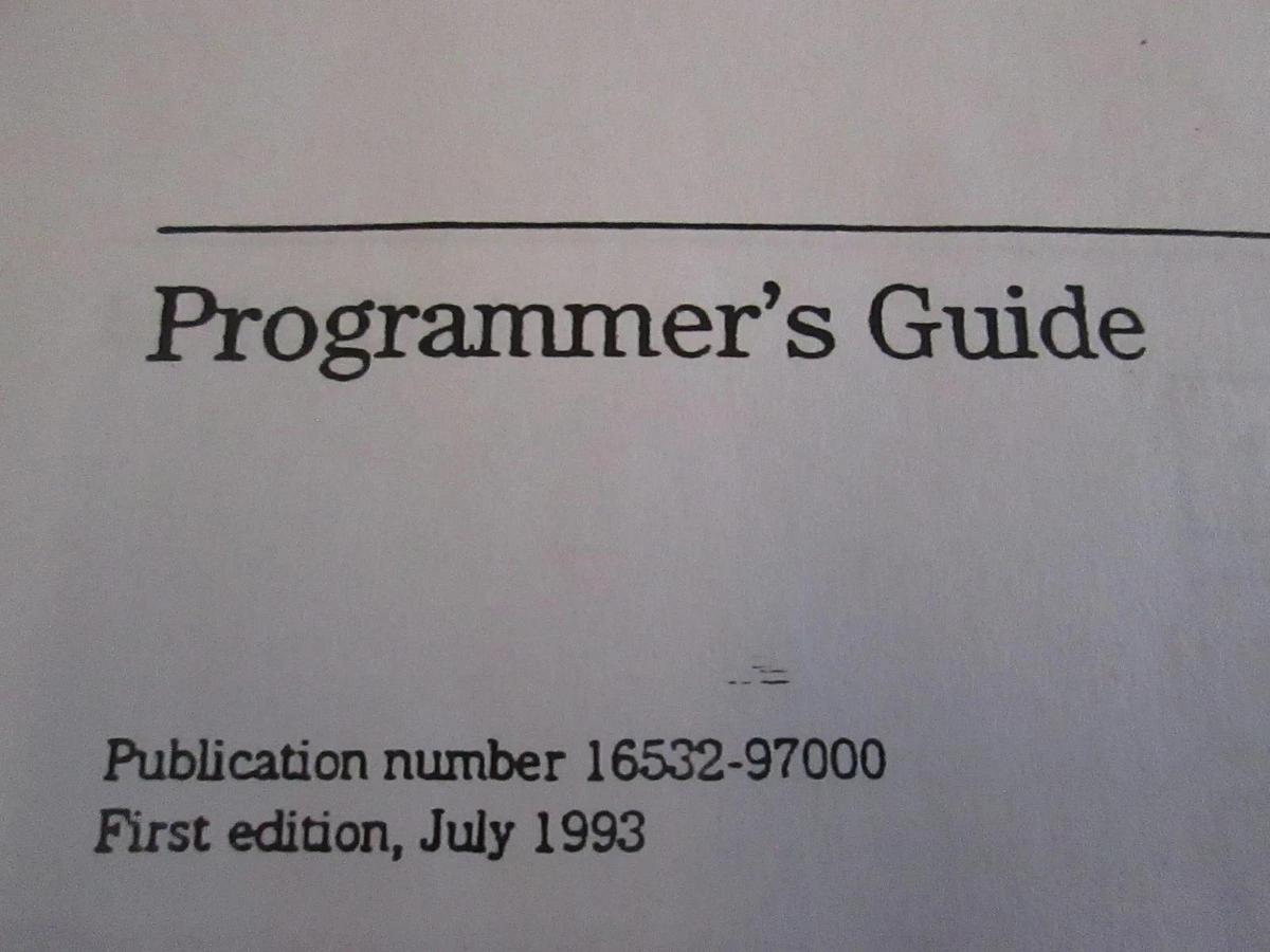 Used HP 16532A 1-GSa/s Digitizing Oscilloscope Programmer's Guide, Used