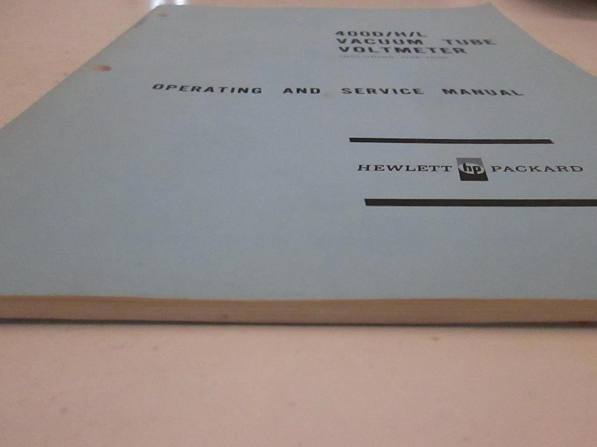 Used HP 400D/H/L Vacuum Tube Voltmeter Operating and Service Manual, Used