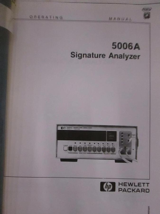 Used HP 5006A Signature Analyzer Operating Manual, Used