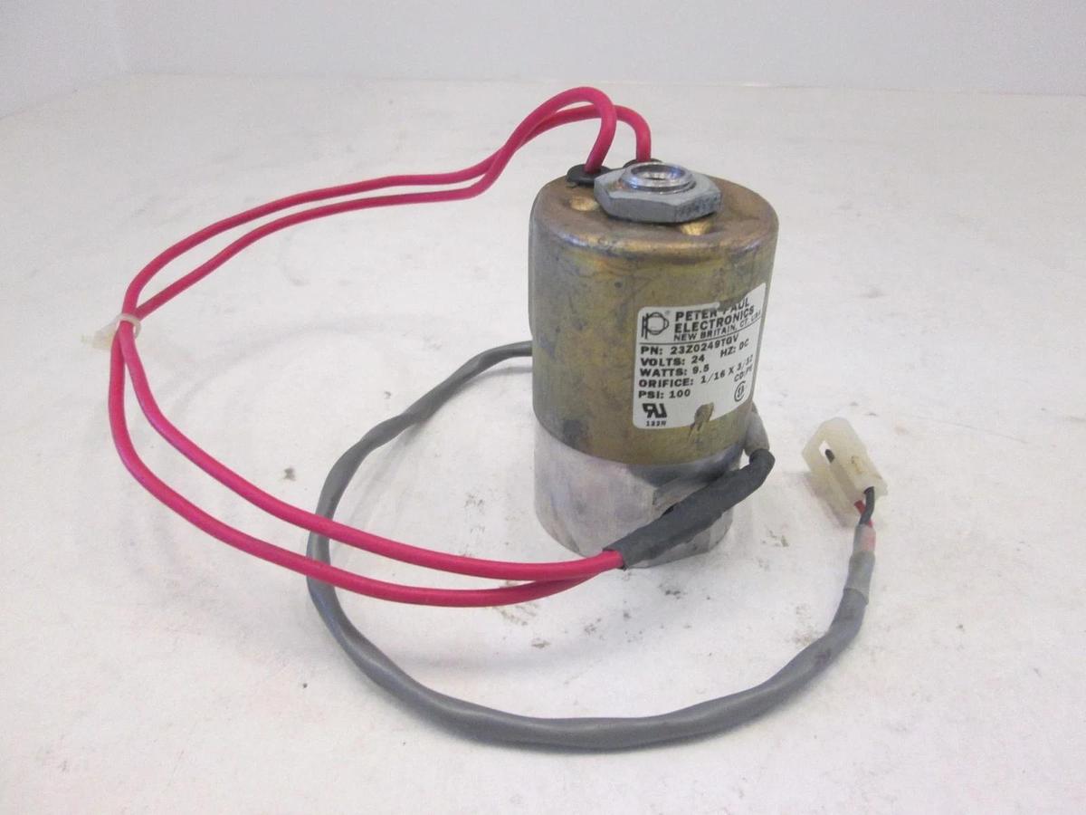 Used Peter Paul Electronics, Solenoid Valve, 23Z0249TQV, 24V. 9.5W. 1/16" x 3/32,Used
