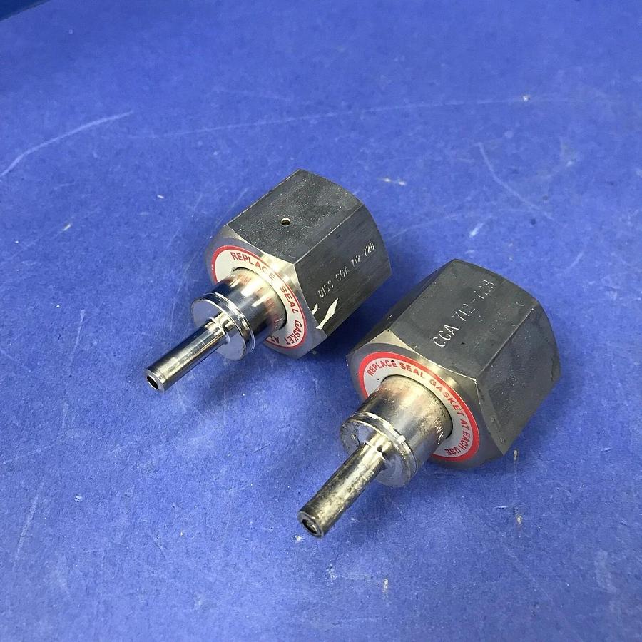 Used Ewal CGA 720 Pigtail Connection w/ CGA 712-728 Nut, Lot of 2 Used