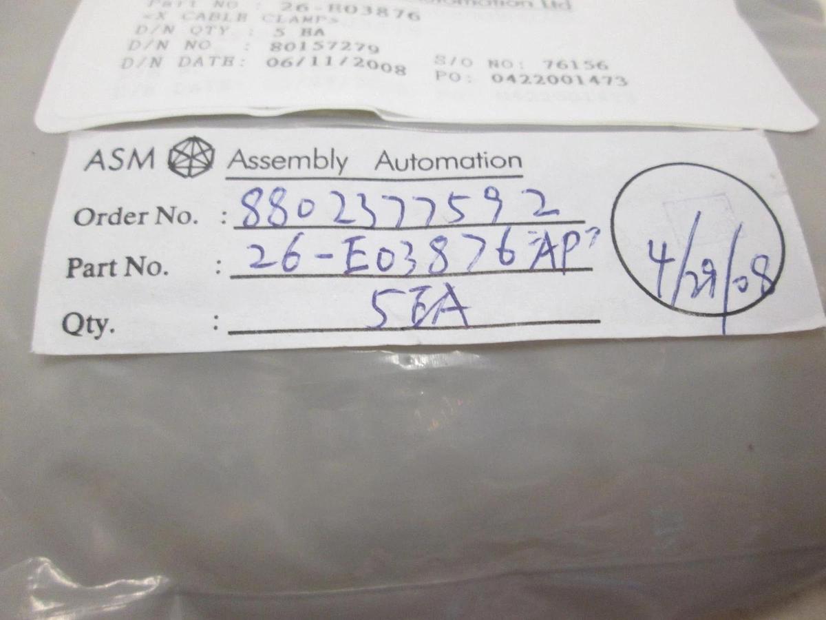 ASM, X Cable Clamp, 26-E03876, New, Lot of 5