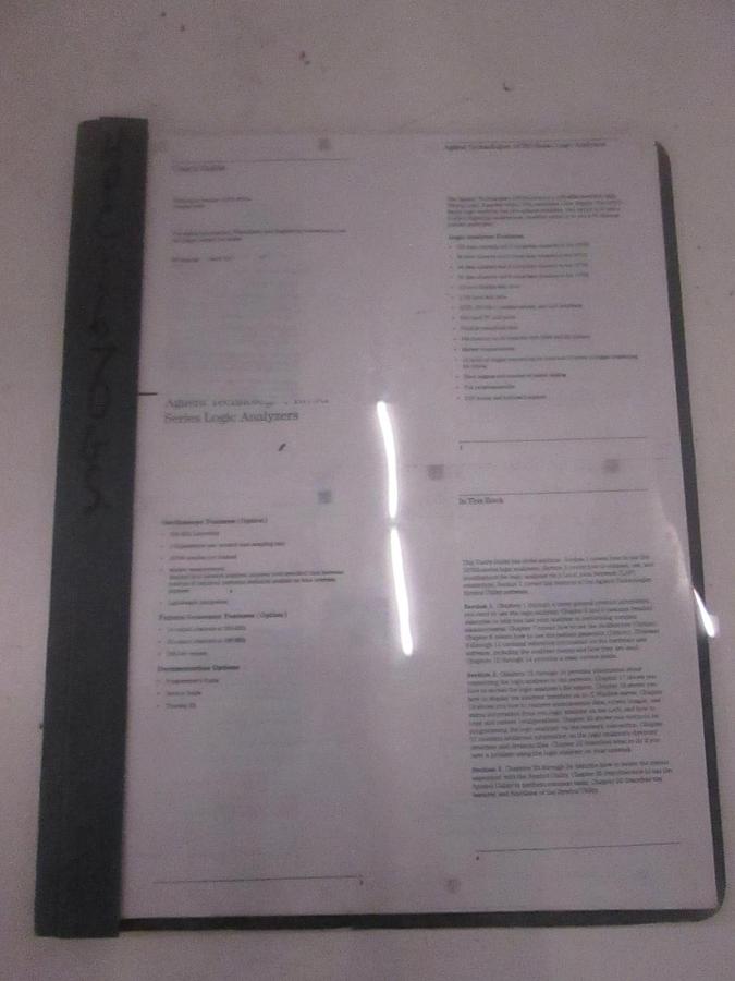 Used Agilent Technologies 1670G-Series Logic Analyzers User's Guide, Used