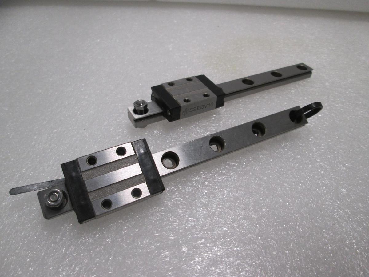 Used Misumi, SSEBV10, Bearing Guide Block w/ Slide Rail, Used, Lot of 2
