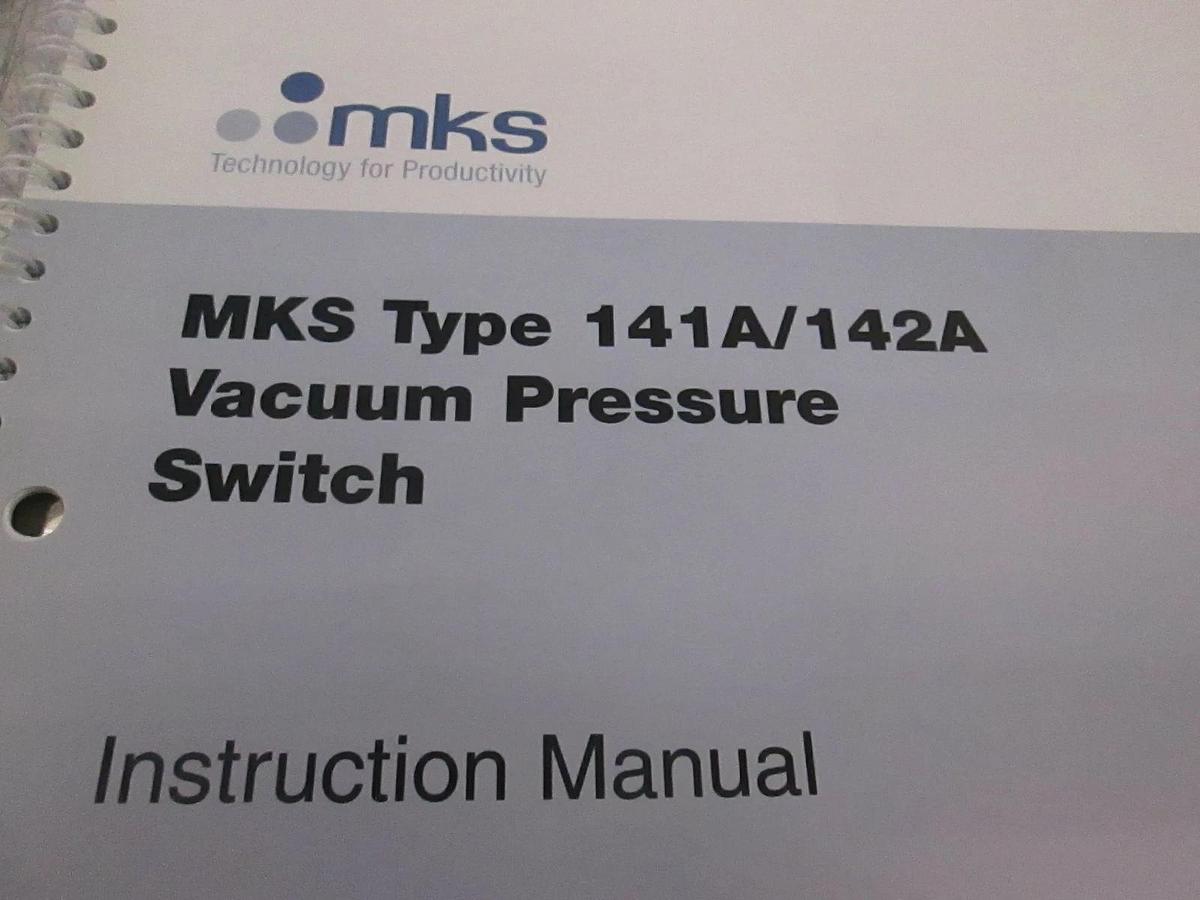 Used MKS Type 141A/142A Vacuum Pressure Switch Manual, 112905-P1, New