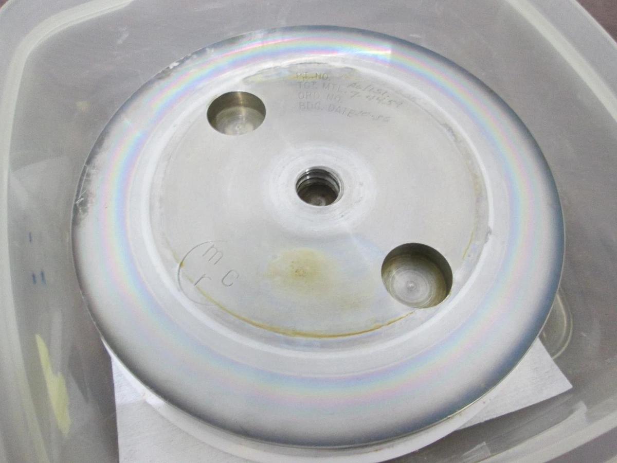 Used MRC, 808-03-005, 5″ Stainless Steel ZINC Backing Plate, Sputtering Target, Used