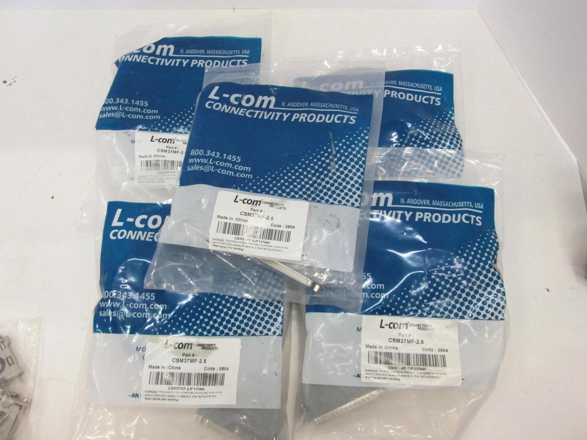 L-Com, CSM37MF-2.5, Economy Molded D-Sub Cable, New, Lot of 5