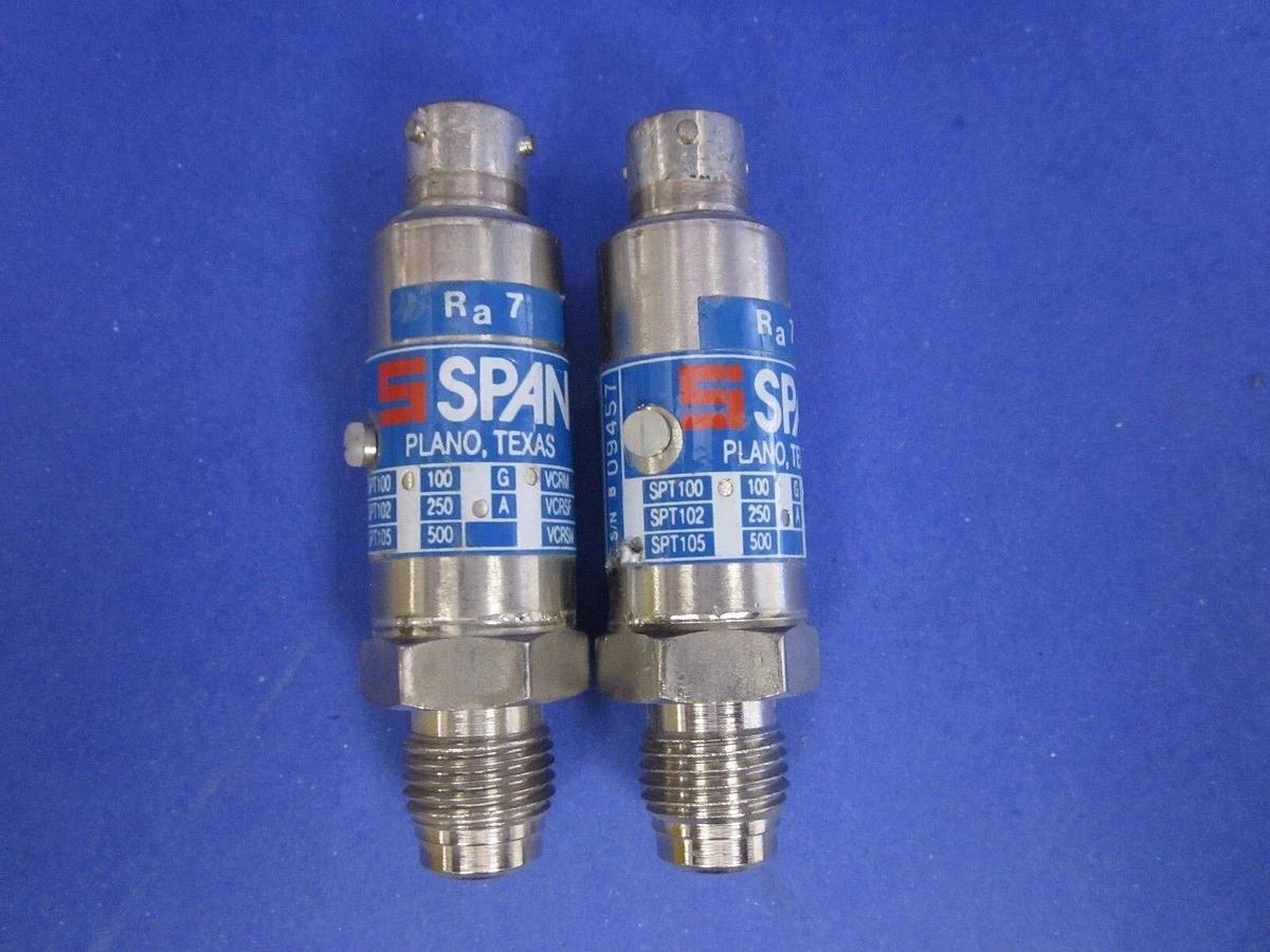 Used SPAN Pressure Transducer, SPT-105, 23-1161, 1/4" Male VCR, Used, - LOT of 2