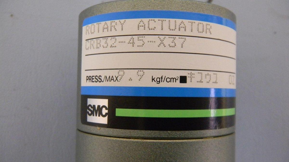 SMC CRB32-45-X37 Rotary Actuator, 3/8" Ports, Press/Max: 9.9 Kgf/cm2, NWOB