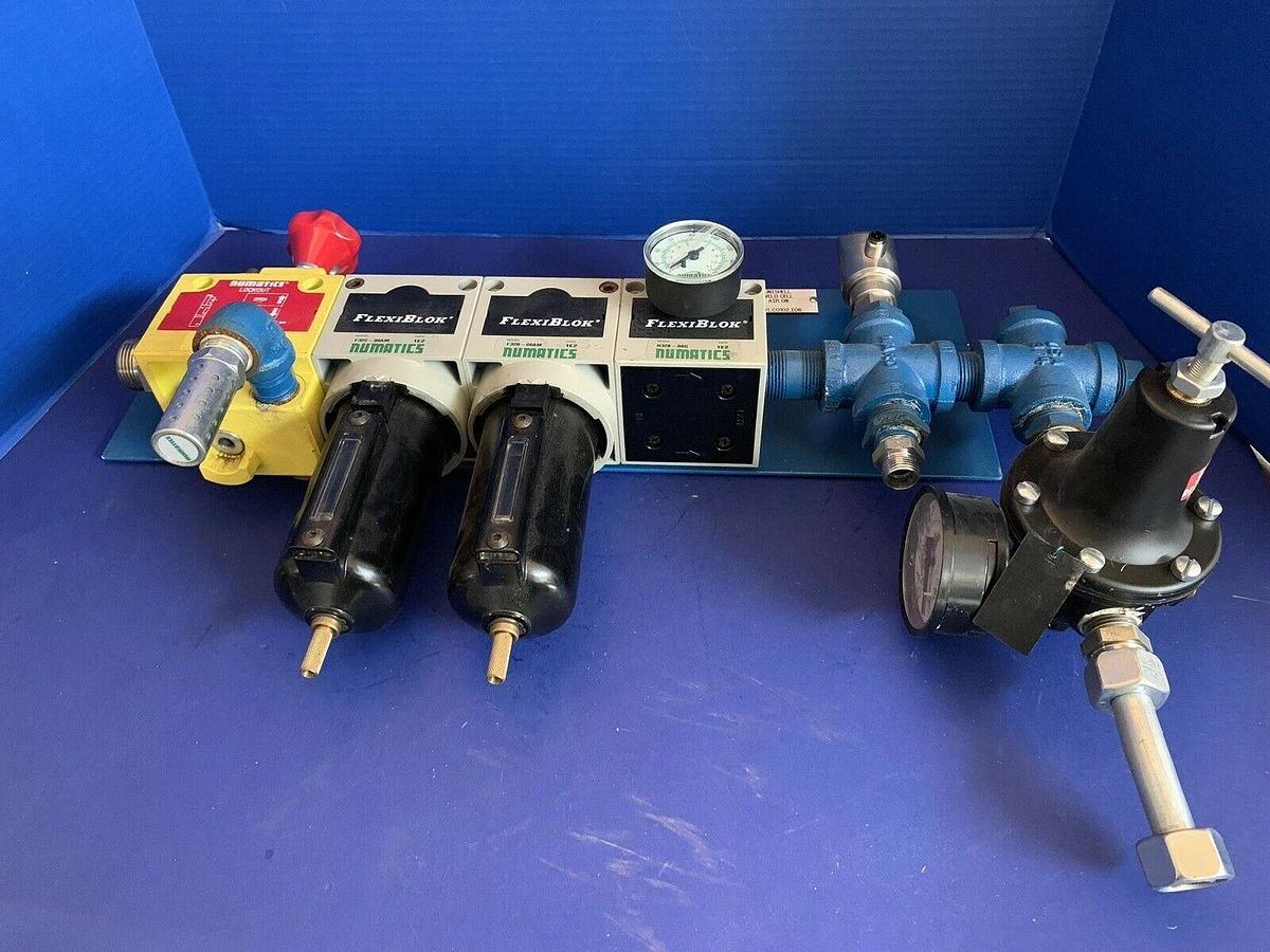 Used Numatics FlexiBlok Assy: Filters, Valves, Regulator & Turck Pressure Transducer