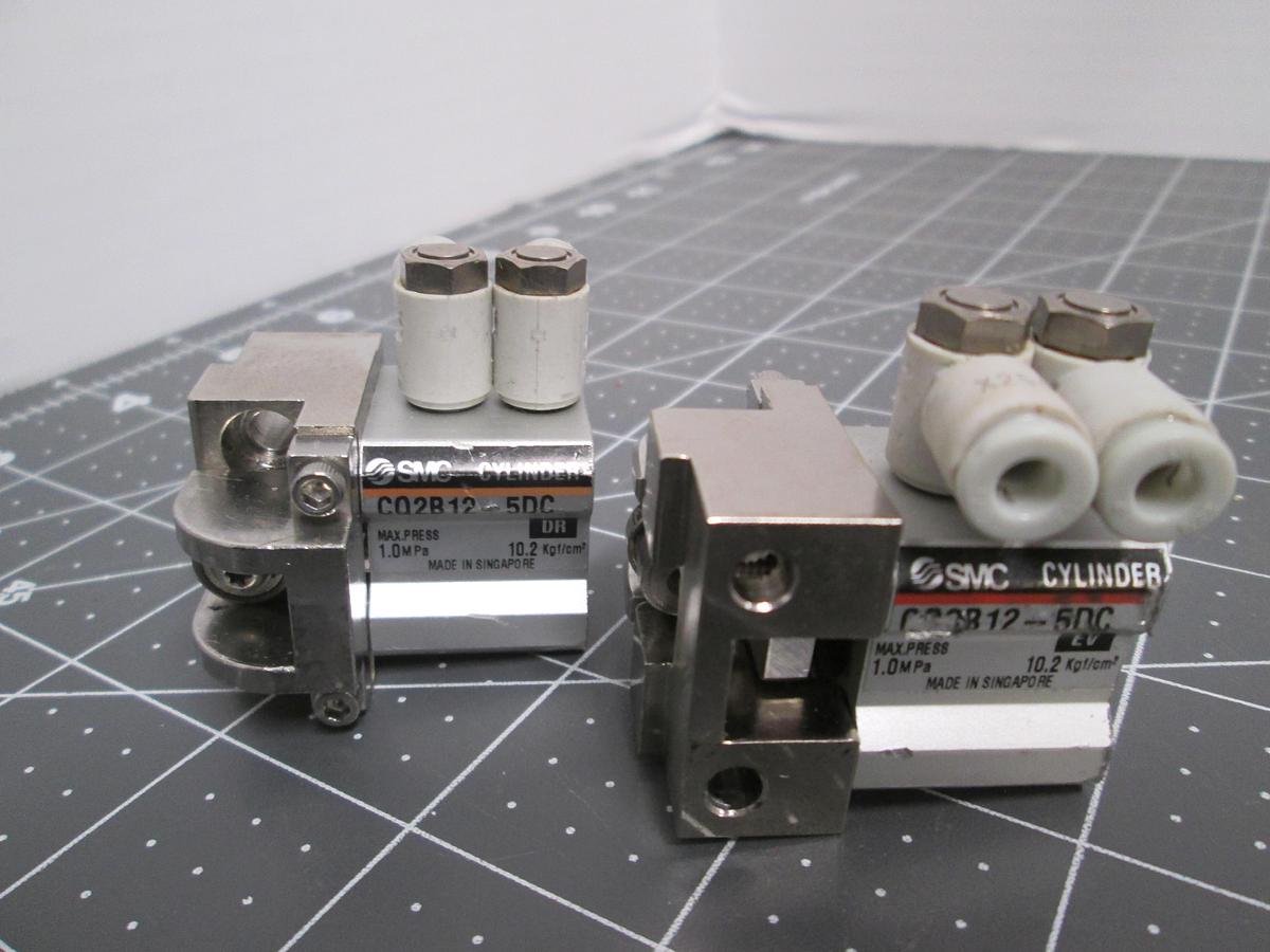Used SMC CQ2B12-5DC Compact Pneumatic Cylinder Lot of 2 