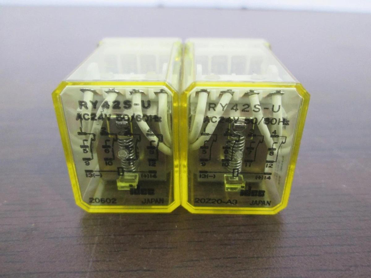 Used Idec, RY42S-U, Relay, AC24V, 50/60Hz, Used, Lot of 2