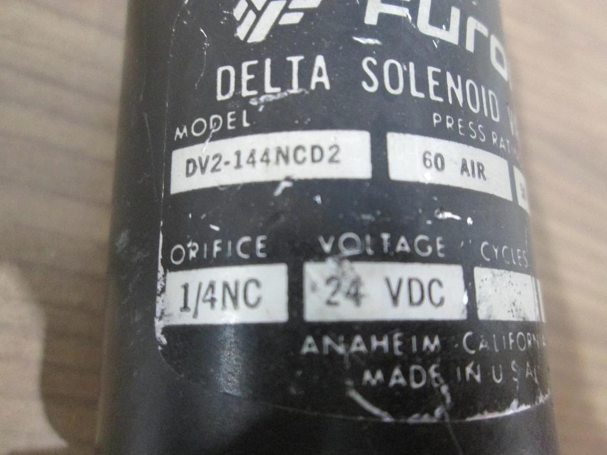 Used Furon, DV2-144NCD2, Delta Solenoid Valve, 1/4 Orifice, 24 VDC, .275A, Used