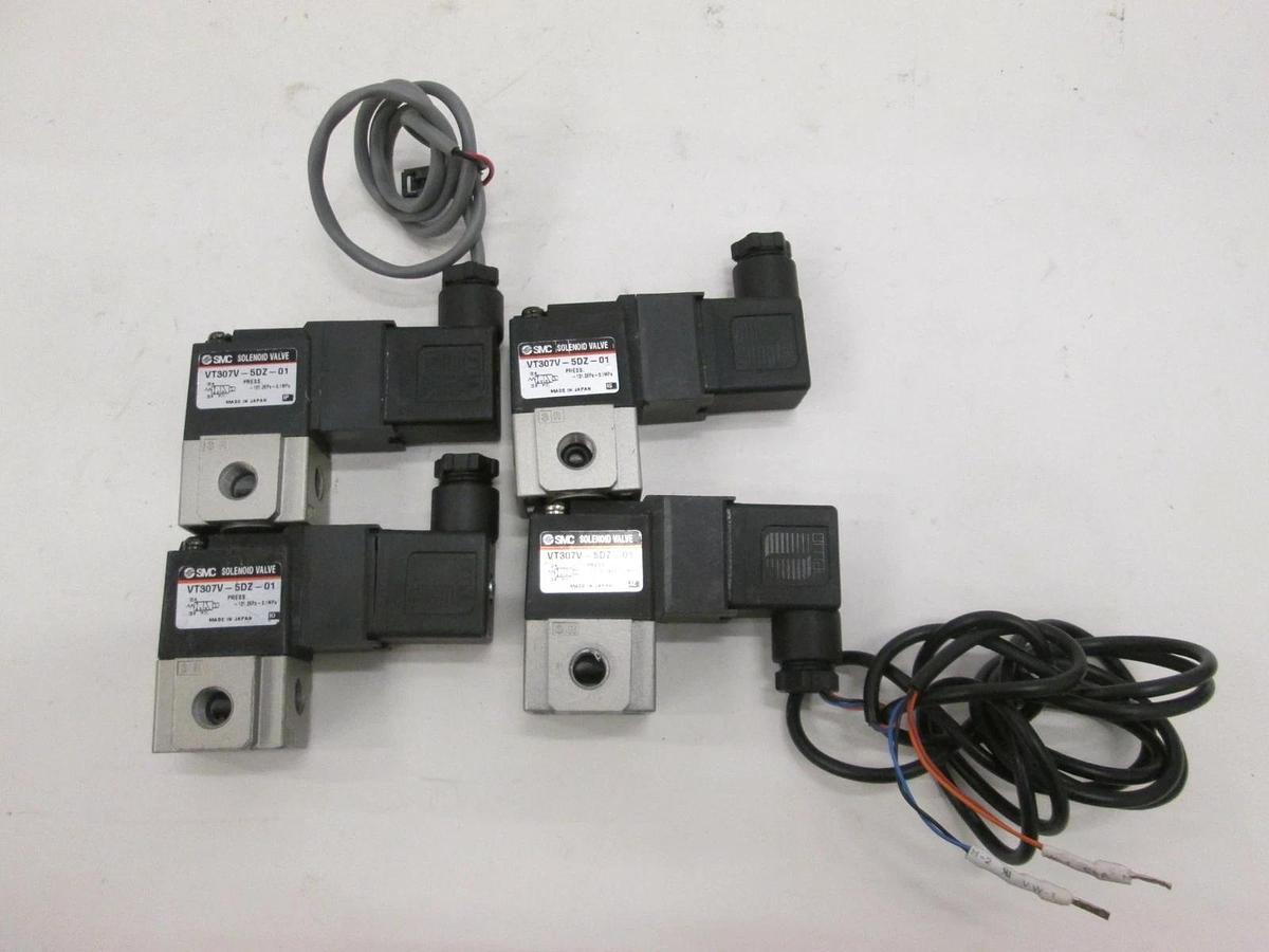 Used SMC, VT307V-5DZ-01, Solenoid Valve, Used Lot of 4