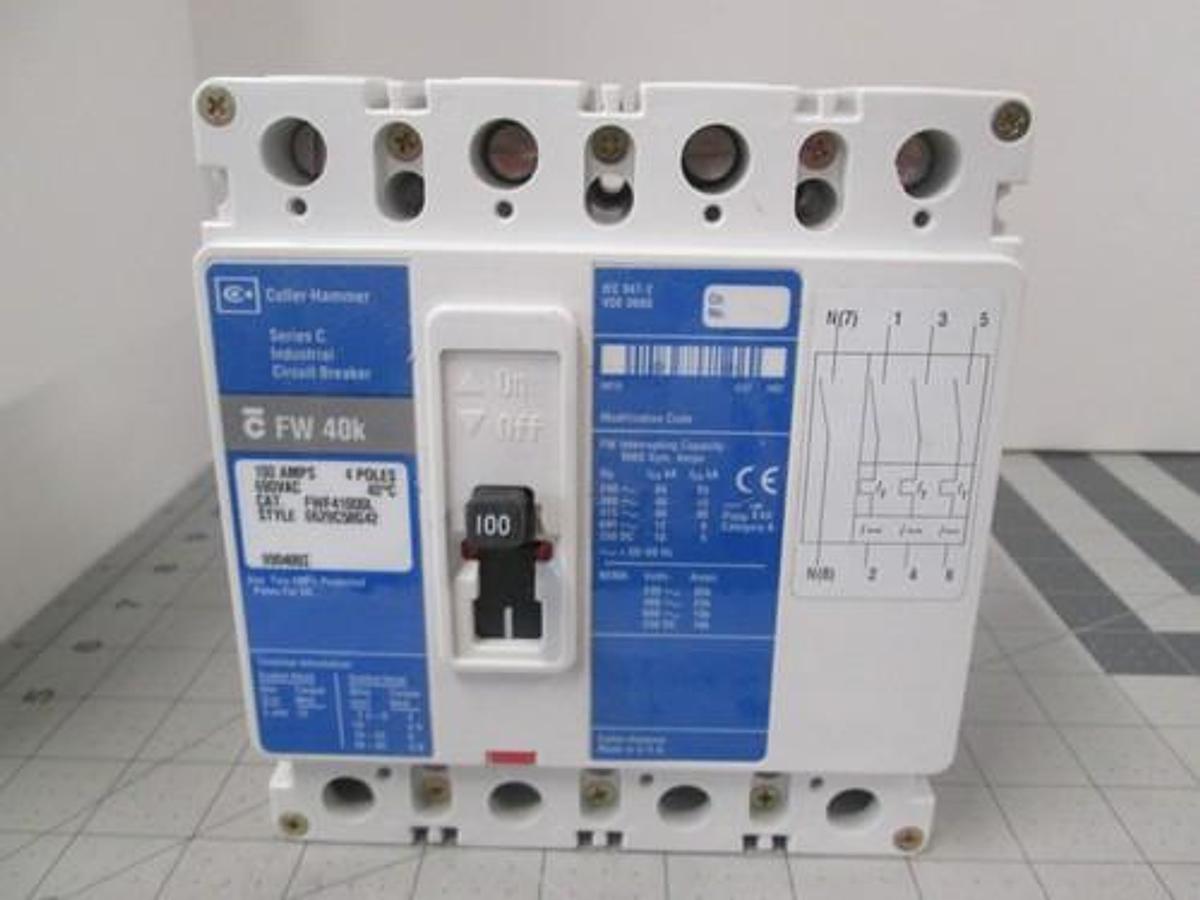 Used Cutler-Hammer, FWF41000L, Series C, 100A, 690VAC, 4 Pole, New