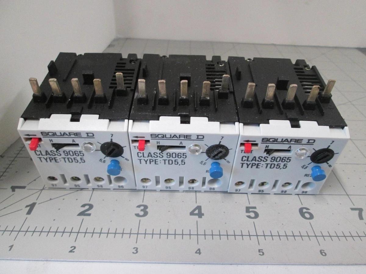 Square D, Class 9065, Type TD5,5, Thermal Overload Relay, New, Lot of 3