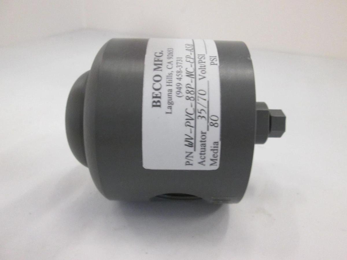 Used Beco MFG., WV-PVC-88P-NC-EP-ASB, Liquid Flow Controller, Used