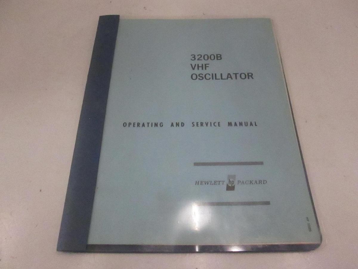 Used HP Model 3200B VHF Oscillator Operating And Service Manual, Used