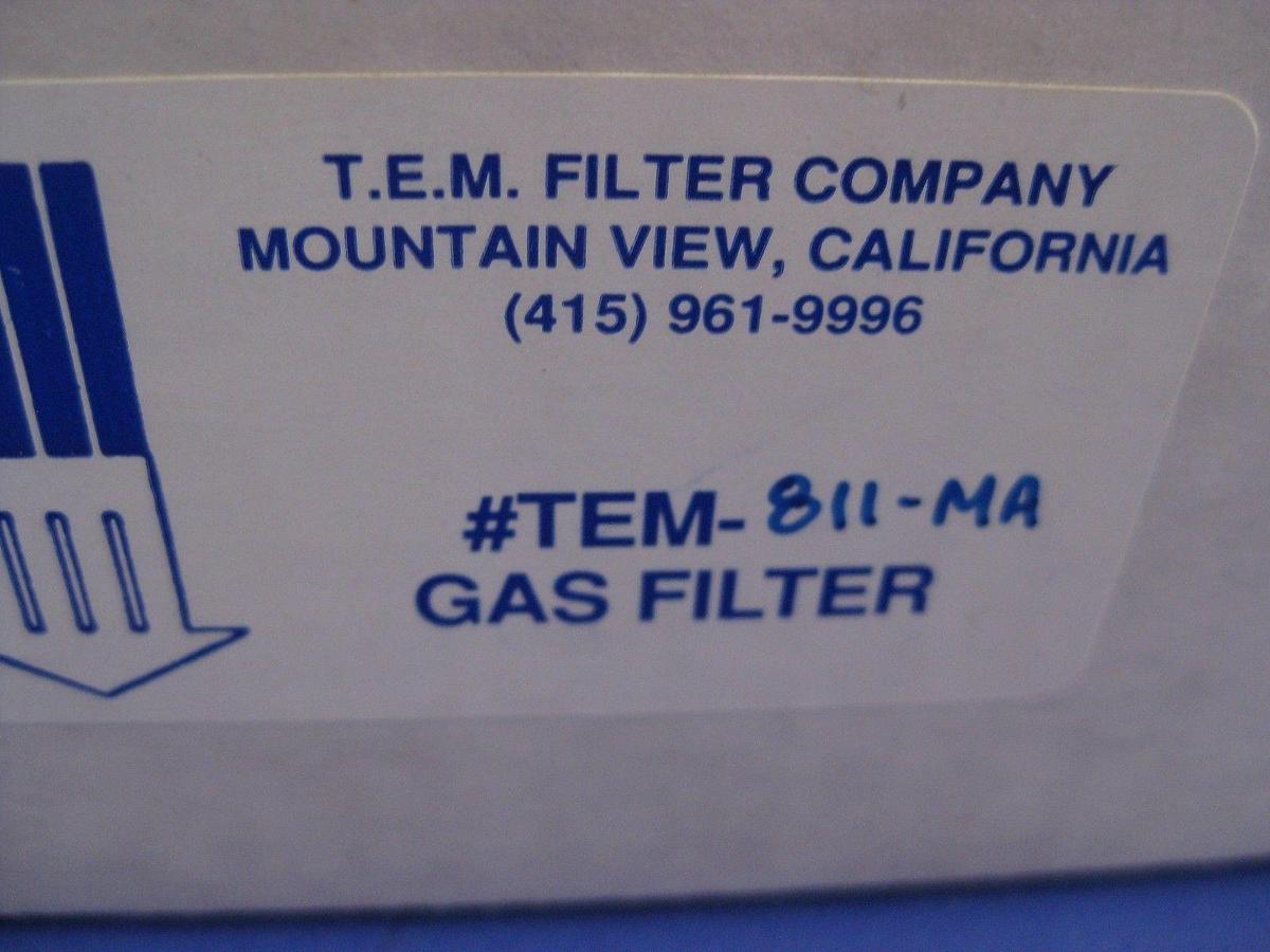 T.E.M. TEM-811-MA 800 Series Gas Filter, Teflon Membrane, 1/4" Compression, NIB