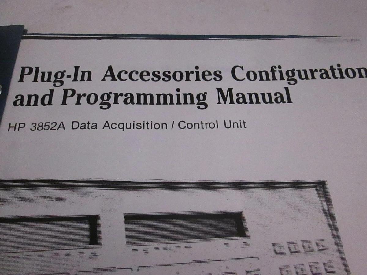 Used HP Model 3852A Plug-In Accessories Configuration and Programming Manual, Used