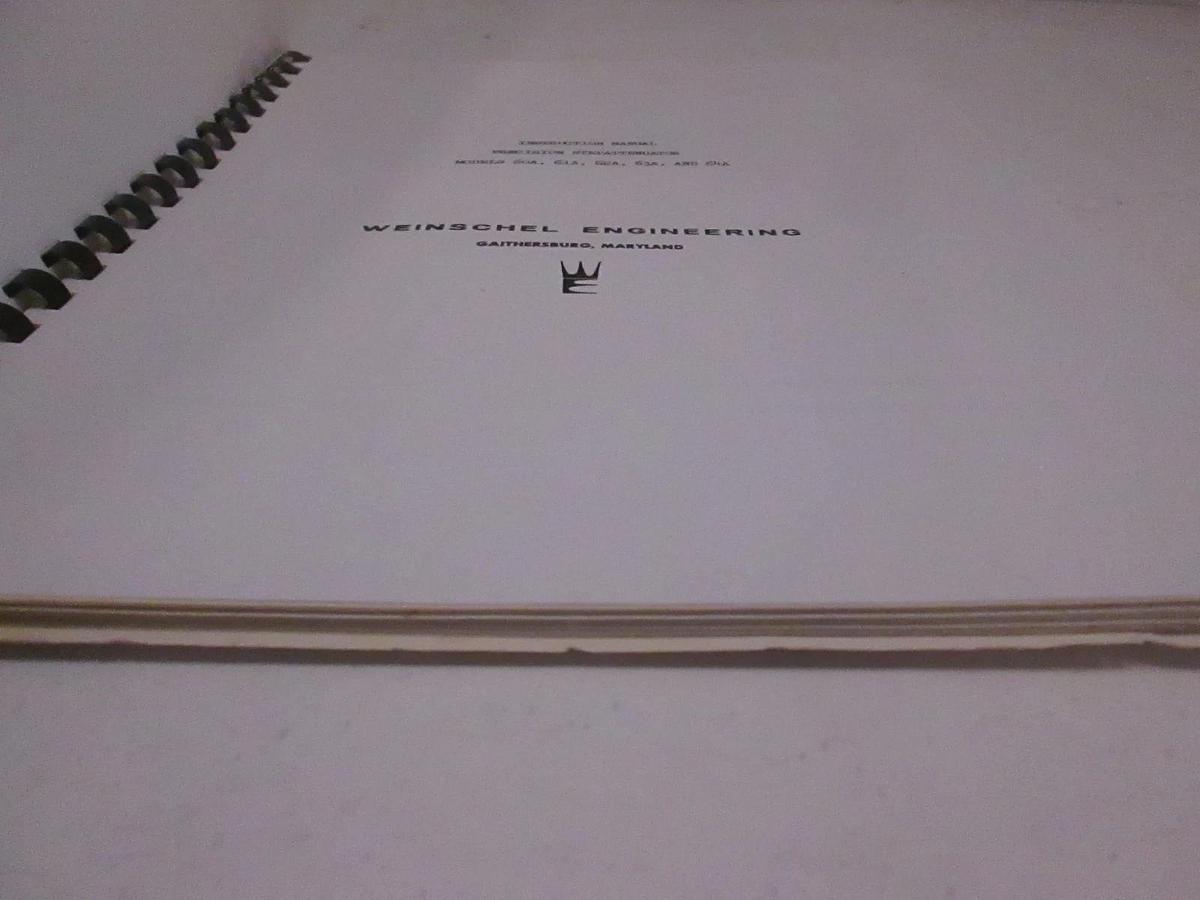 Used Weinschel Models 60A,61A,62A,63A,64A, Stepattenuator Instruction Manual, Used
