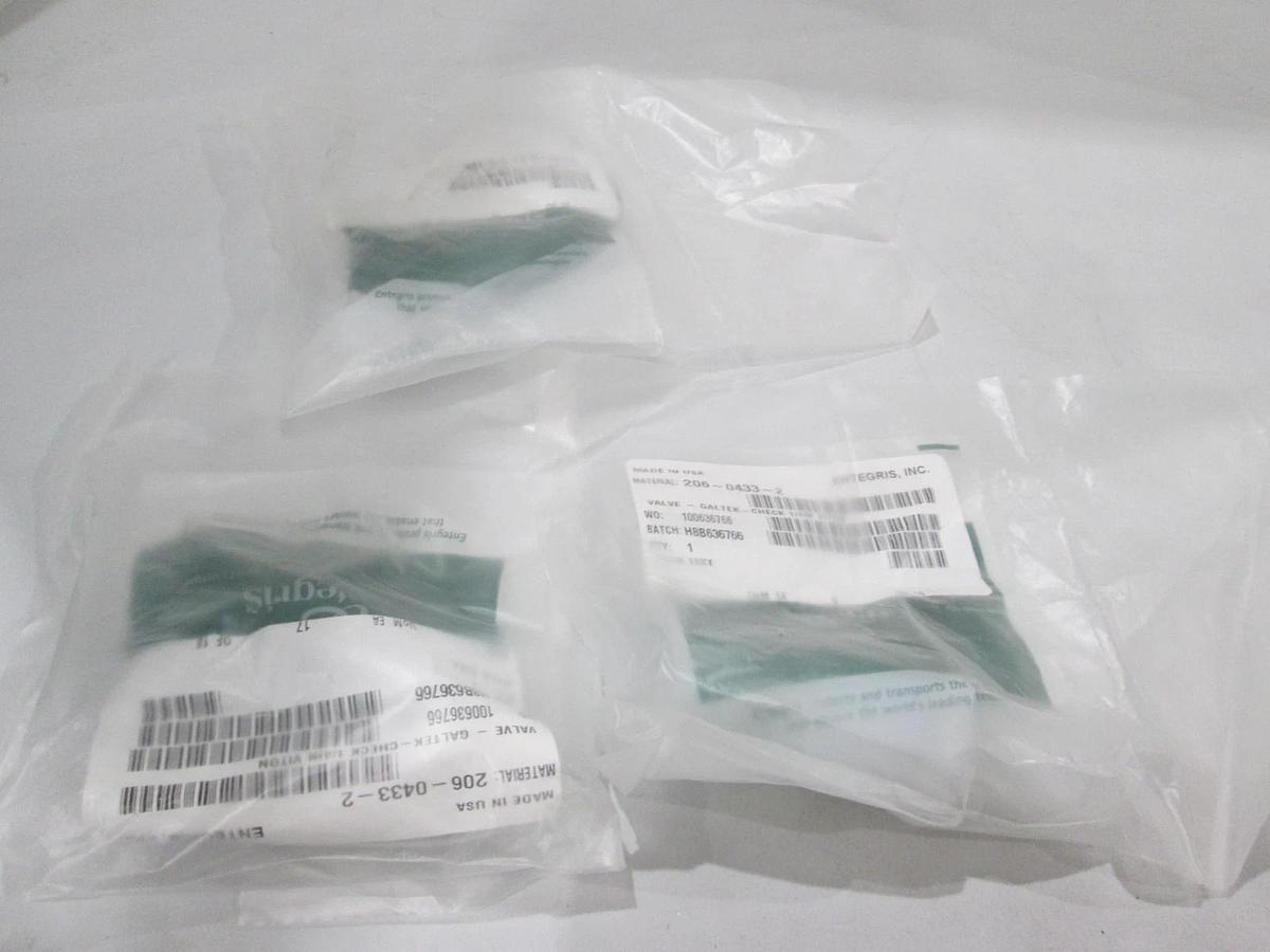 Entegris, 206-0433-2, Galtek-Check 1/4In Viton, New, Lot of 3