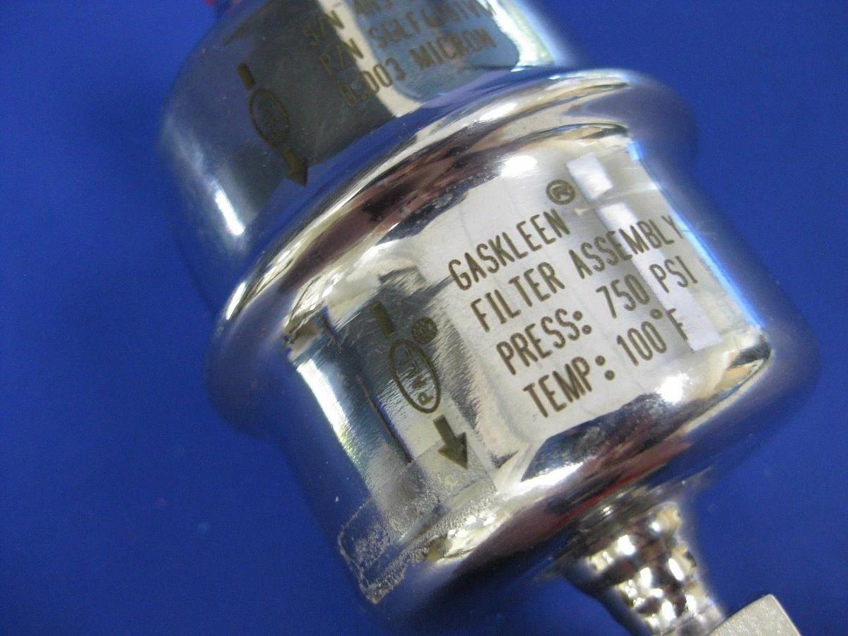 Used PALL Short Gaskleen 6101 Series SGLF6101VM4 Filter Assembly, 1/4" M/M VCR