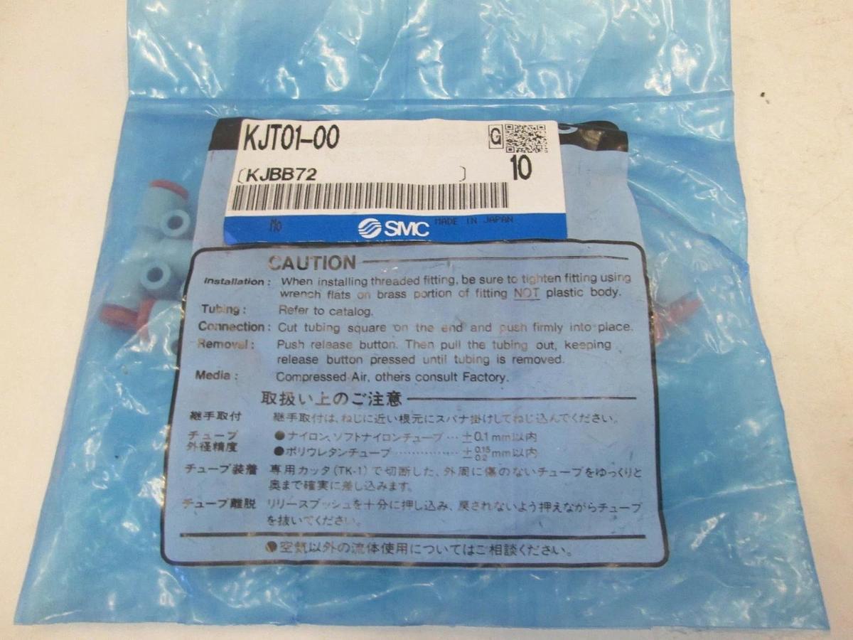 SMC, One Touch Miniature Union Tee, KJT01-00, New, Lot of 10
