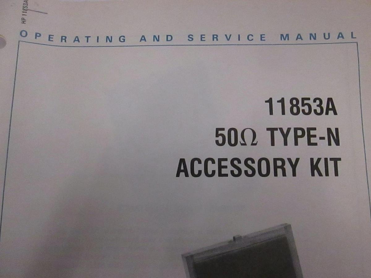 Used HP 11853A Type-N Accessory Kit, Operating and Service Manual, Used