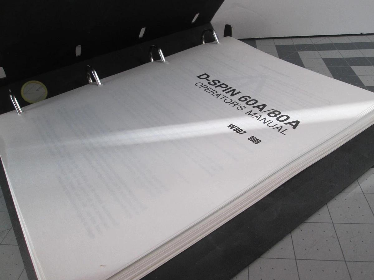Used Screen, D-Spin 60A, Operator's Manual, Used