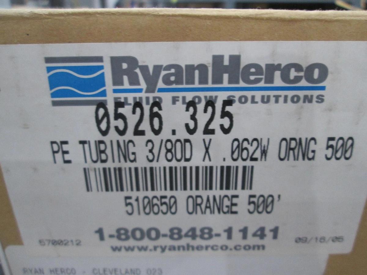 Ryan Herco, 0526.325, PE Tubing 3/80D X .062W Orange 500', New