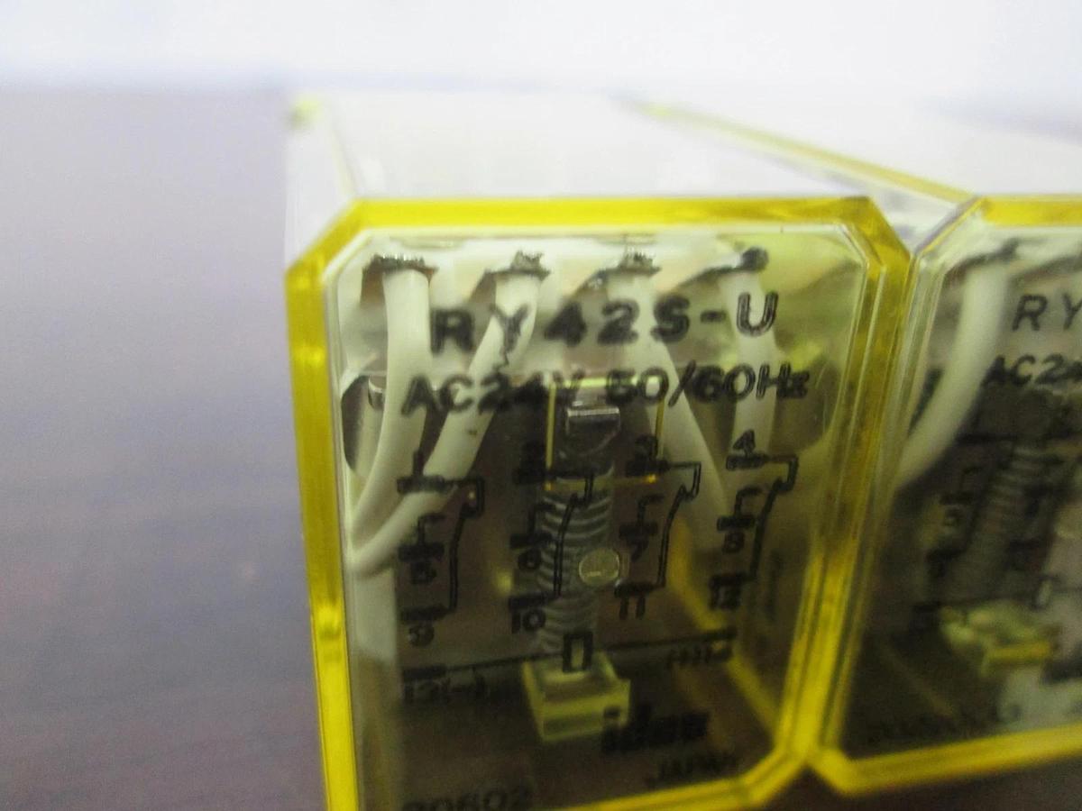 Used Idec, RY42S-U, Relay, AC24V, 50/60Hz, Used, Lot of 2